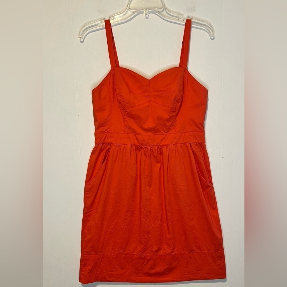 Shoshanna Coral Zip Up Hook & Eye Spaghetti Strap Mini Dress 072726